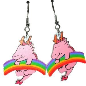 Super cute 5d rainbow earrings